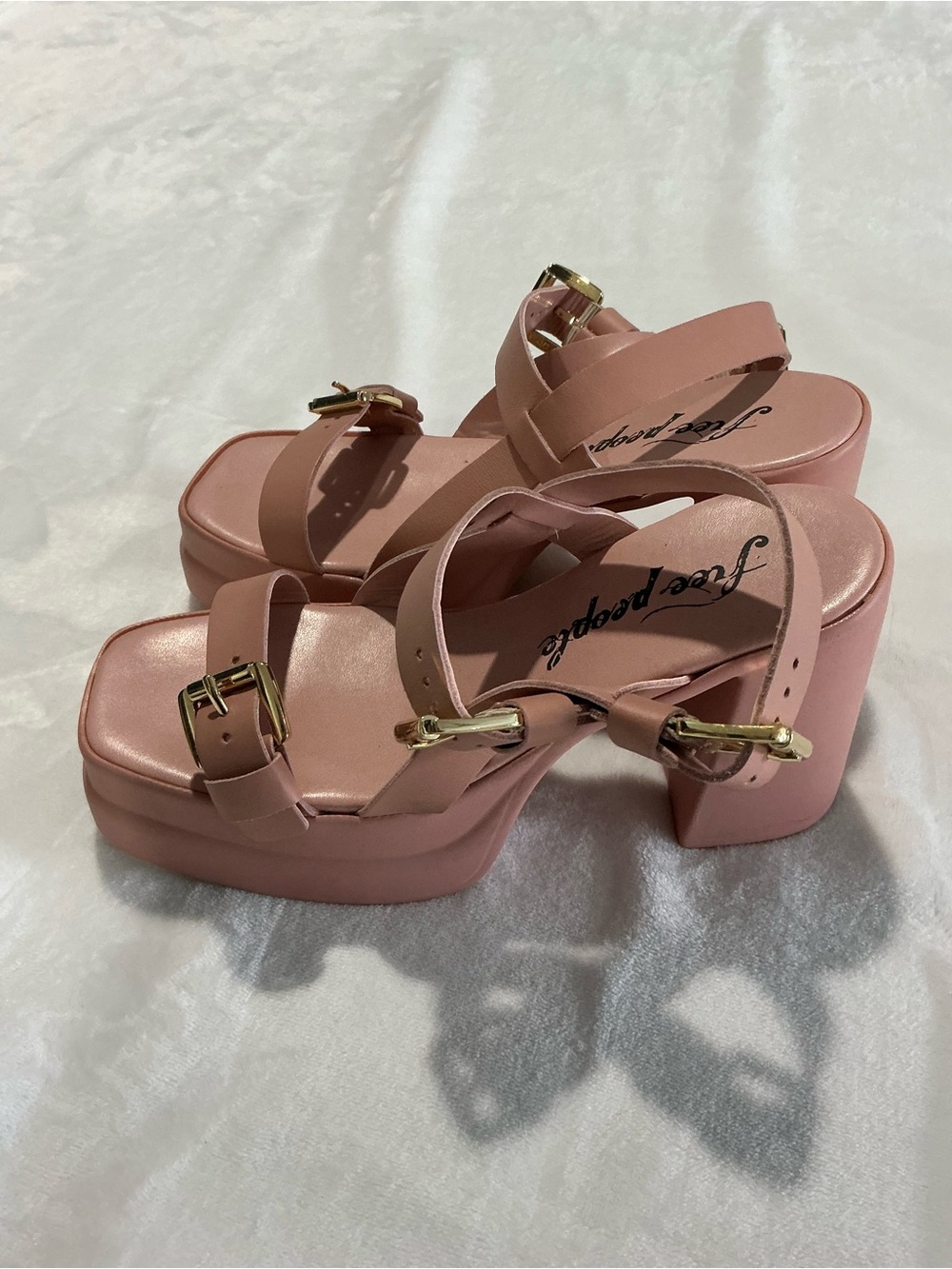 Free People Pamela Double Stack platform heels - never worn - Picture 3 of 8